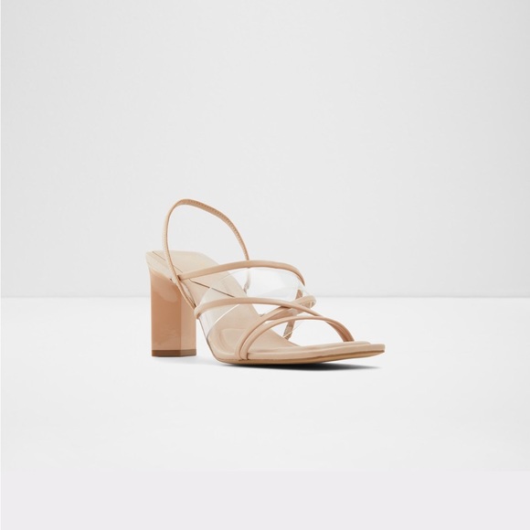 Aldo Nude Square Toe Sandals - Picture 2 of 4